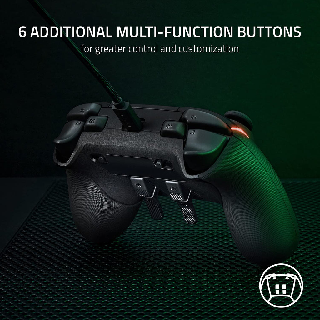 Razer Wolverine V2 Chroma Wired Gaming Pro Controller for Xbox Series X|S, Xbox One, PC: RGB Lighting - Remappable Buttons & Triggers - Mecha-Tactile Buttons & D-Pad - Trigger Stop-Switches - Black