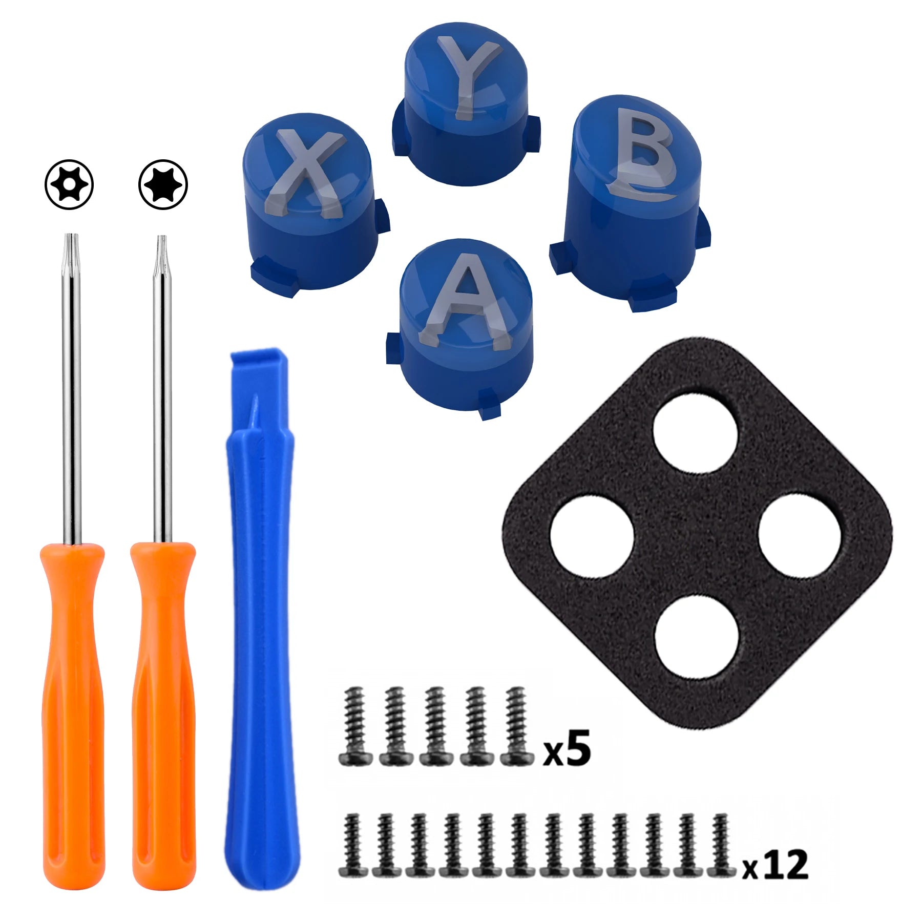 Replacement ABXY Buttons Three-Tone Classic Symbols for Xbox Core Wireless Controller, Xbox One S/X, Elite V1/V2