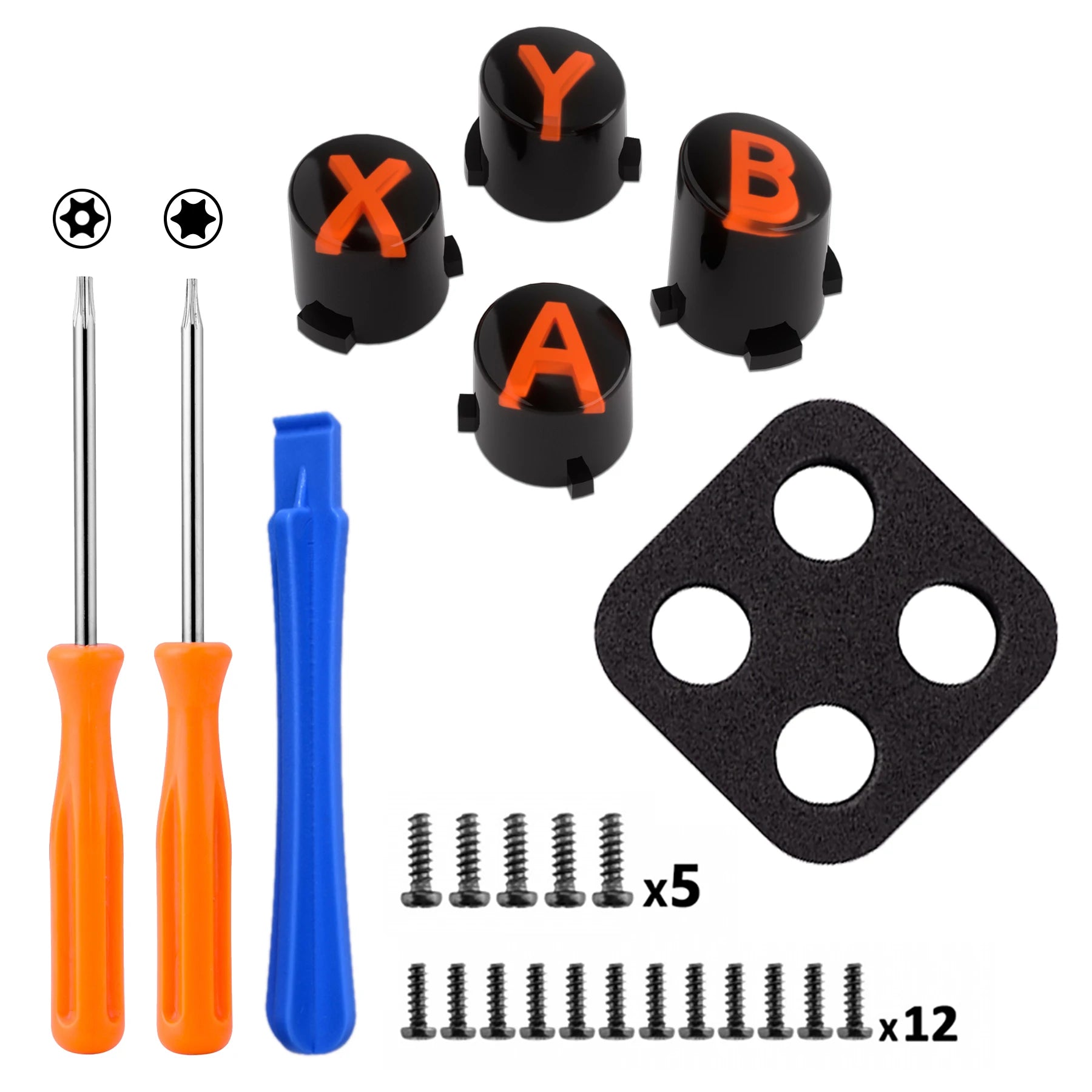 Replacement ABXY Buttons Three-Tone Classic Symbols for Xbox Core Wireless Controller, Xbox One S/X, Elite V1/V2