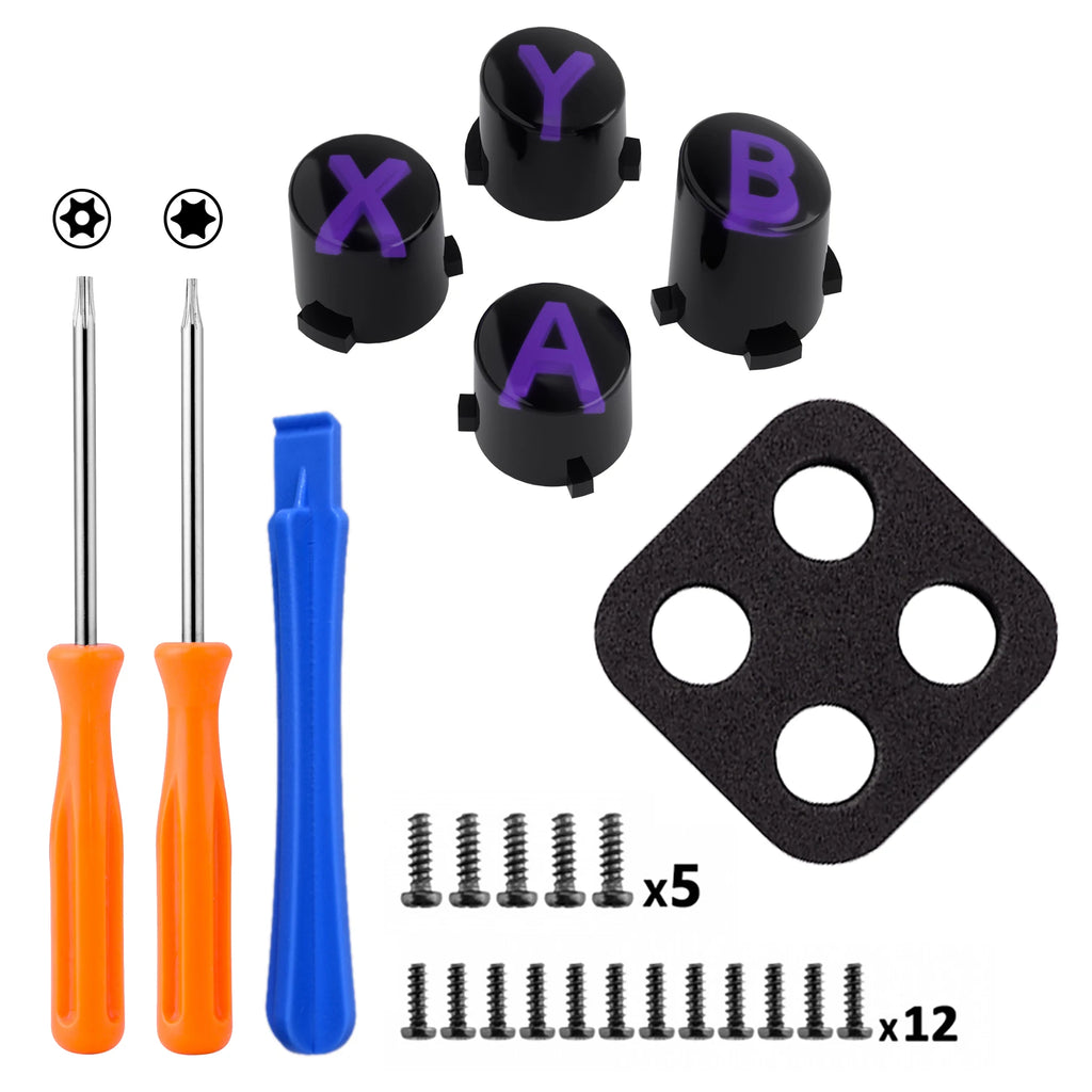 Replacement ABXY Buttons Three-Tone Classic Symbols for Xbox Core Wireless Controller, Xbox One S/X, Elite V1/V2
