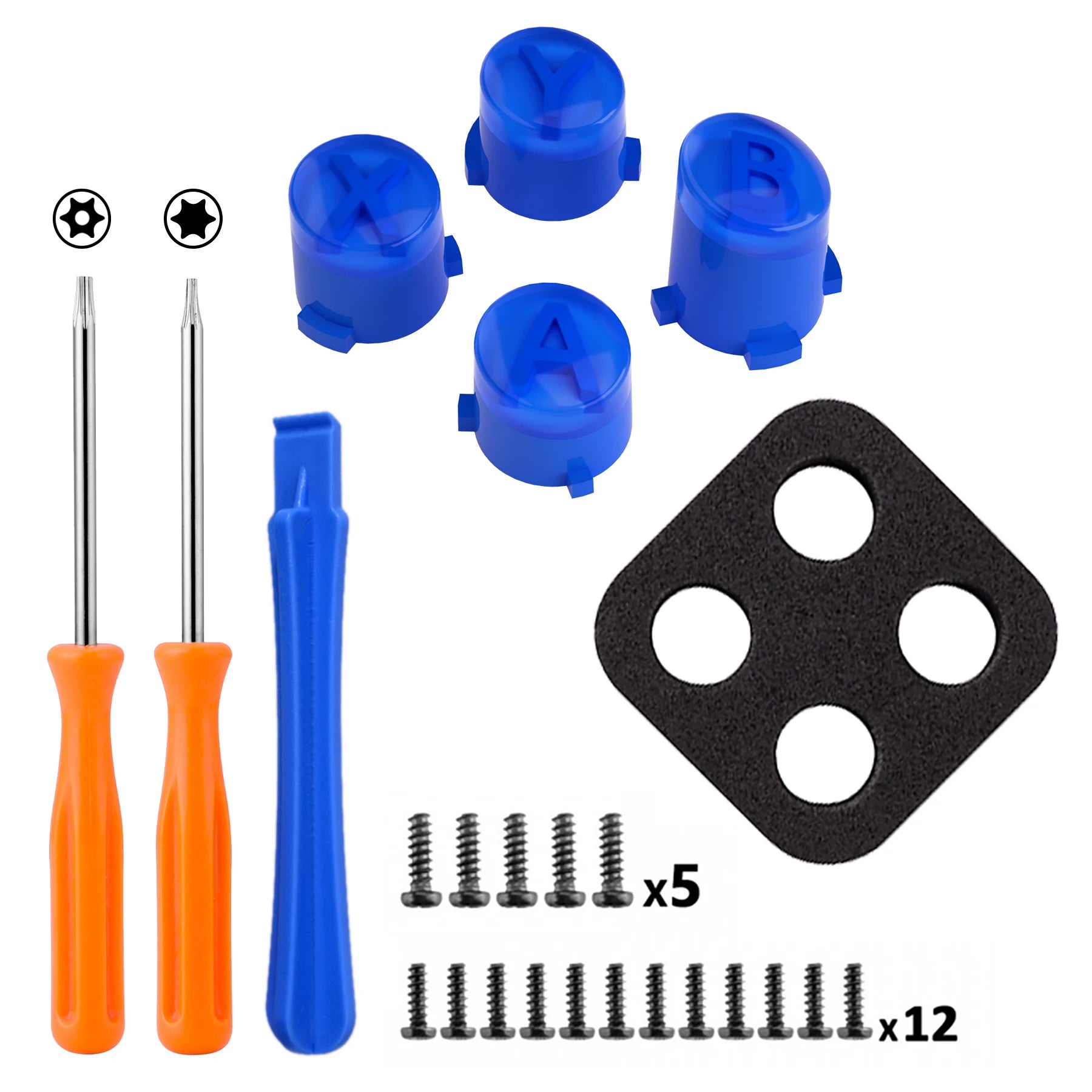 Replacement ABXY Buttons Three-Tone Classic Symbols for Xbox Core Wireless Controller, Xbox One S/X, Elite V1/V2