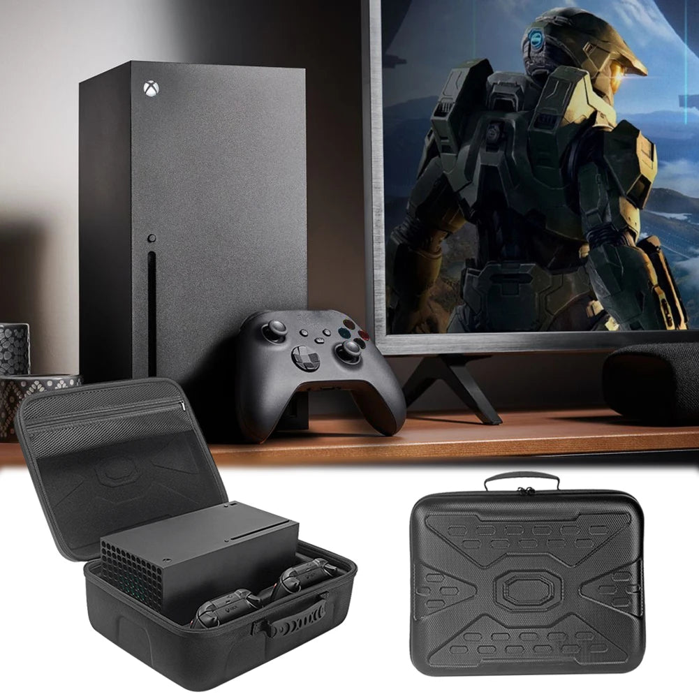 Hard Carrying Case for Xbox Series X Game Console Storage Bag Travel Storage Bag for Wireless Controllers and Accessories