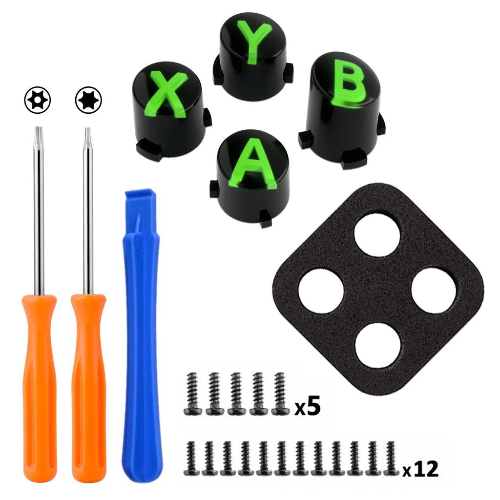 Replacement ABXY Buttons Three-Tone Classic Symbols for Xbox Core Wireless Controller, Xbox One S/X, Elite V1/V2