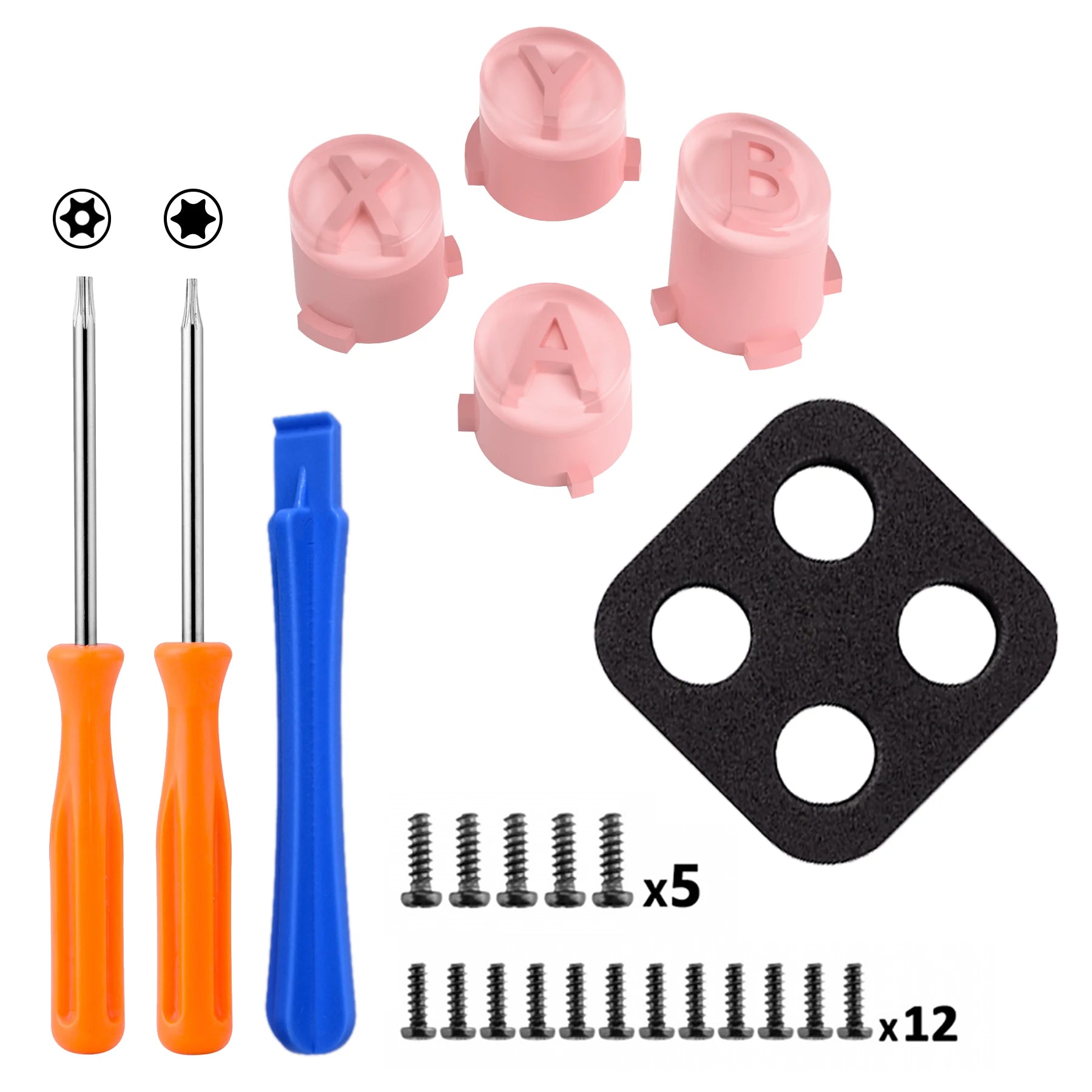 Replacement ABXY Buttons Three-Tone Classic Symbols for Xbox Core Wireless Controller, Xbox One S/X, Elite V1/V2