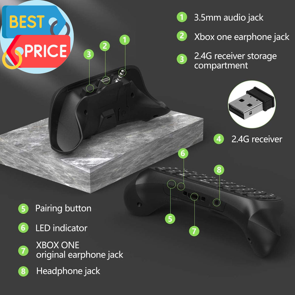 Green Backlight Keyboard for Xbox One, Xbox Series X/S,Wireless Chatpad Message