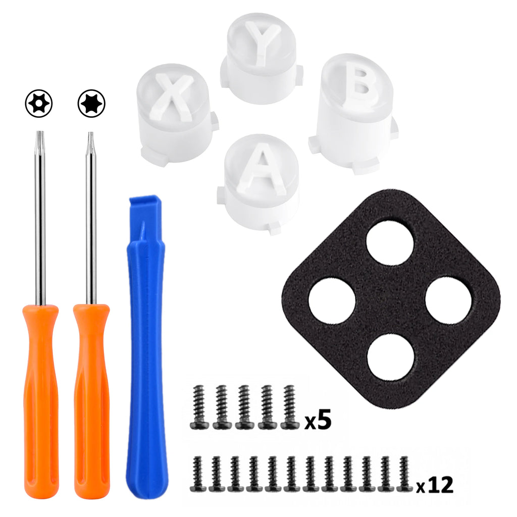 Replacement ABXY Buttons Three-Tone Classic Symbols for Xbox Core Wireless Controller, Xbox One S/X, Elite V1/V2