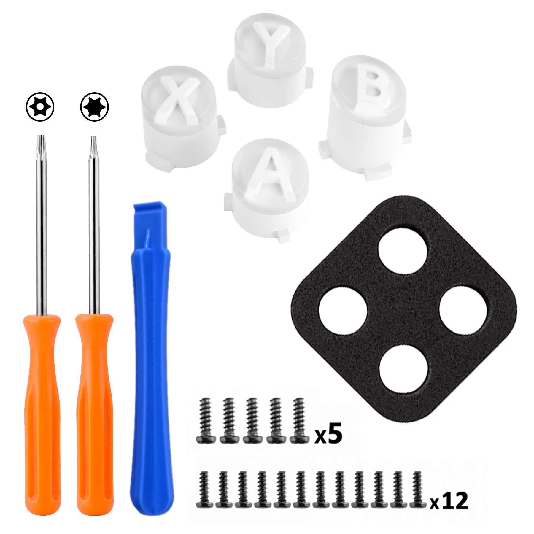 Replacement ABXY Buttons Three-Tone Classic Symbols for Xbox Core Wireless Controller, Xbox One S/X, Elite V1/V2