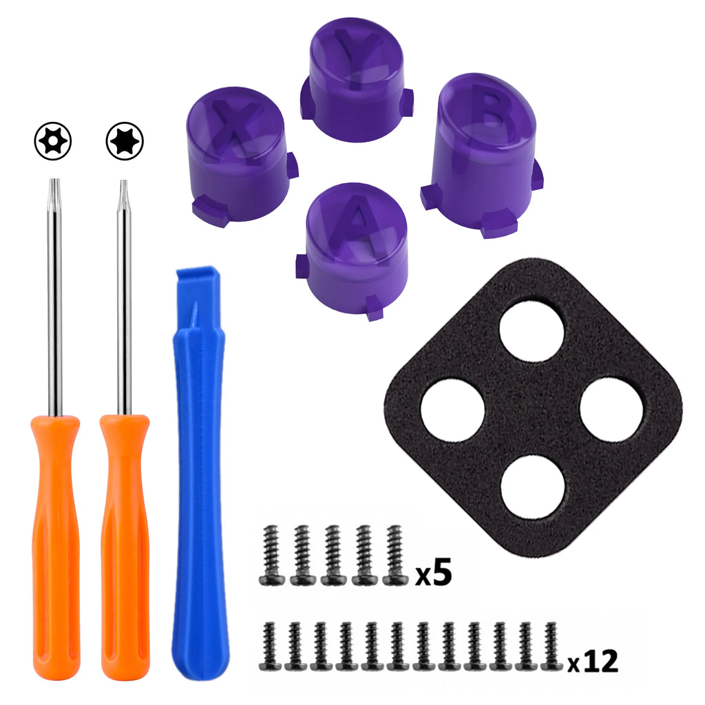 Replacement ABXY Buttons Three-Tone Classic Symbols for Xbox Core Wireless Controller, Xbox One S/X, Elite V1/V2