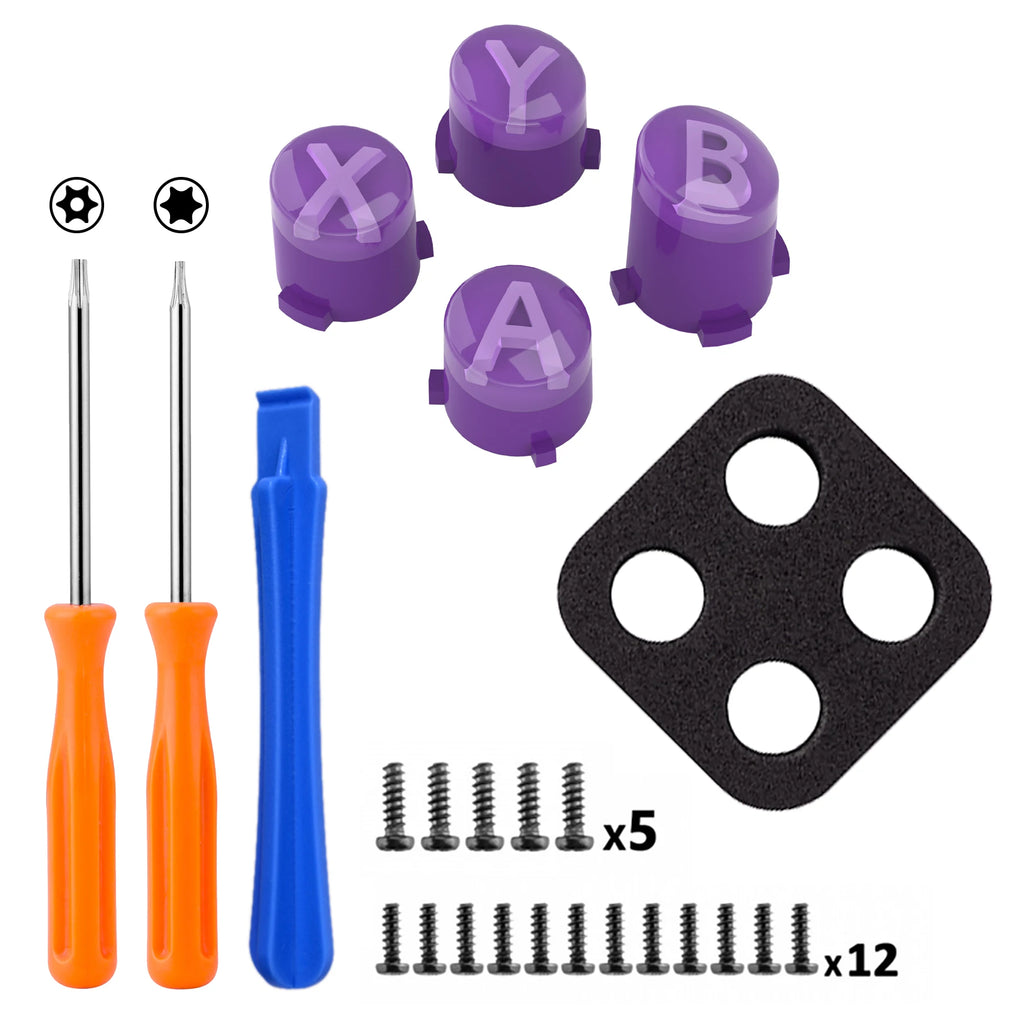 Replacement ABXY Buttons Three-Tone Classic Symbols for Xbox Core Wireless Controller, Xbox One S/X, Elite V1/V2