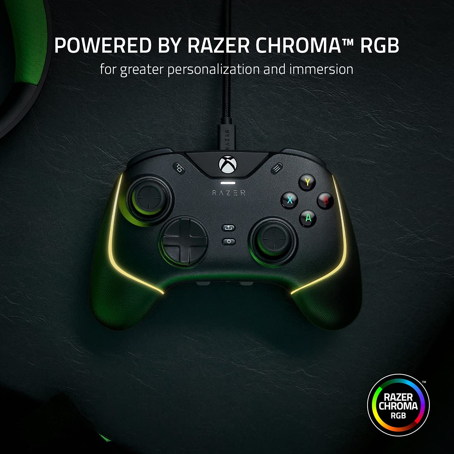 Razer Wolverine V2 Chroma Wired Gaming Pro Controller for Xbox Series X|S, Xbox One, PC: RGB Lighting - Remappable Buttons & Triggers - Mecha-Tactile Buttons & D-Pad - Trigger Stop-Switches - Black