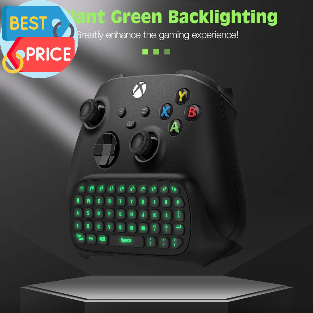 Green Backlight Keyboard for Xbox One, Xbox Series X/S,Wireless Chatpad Message