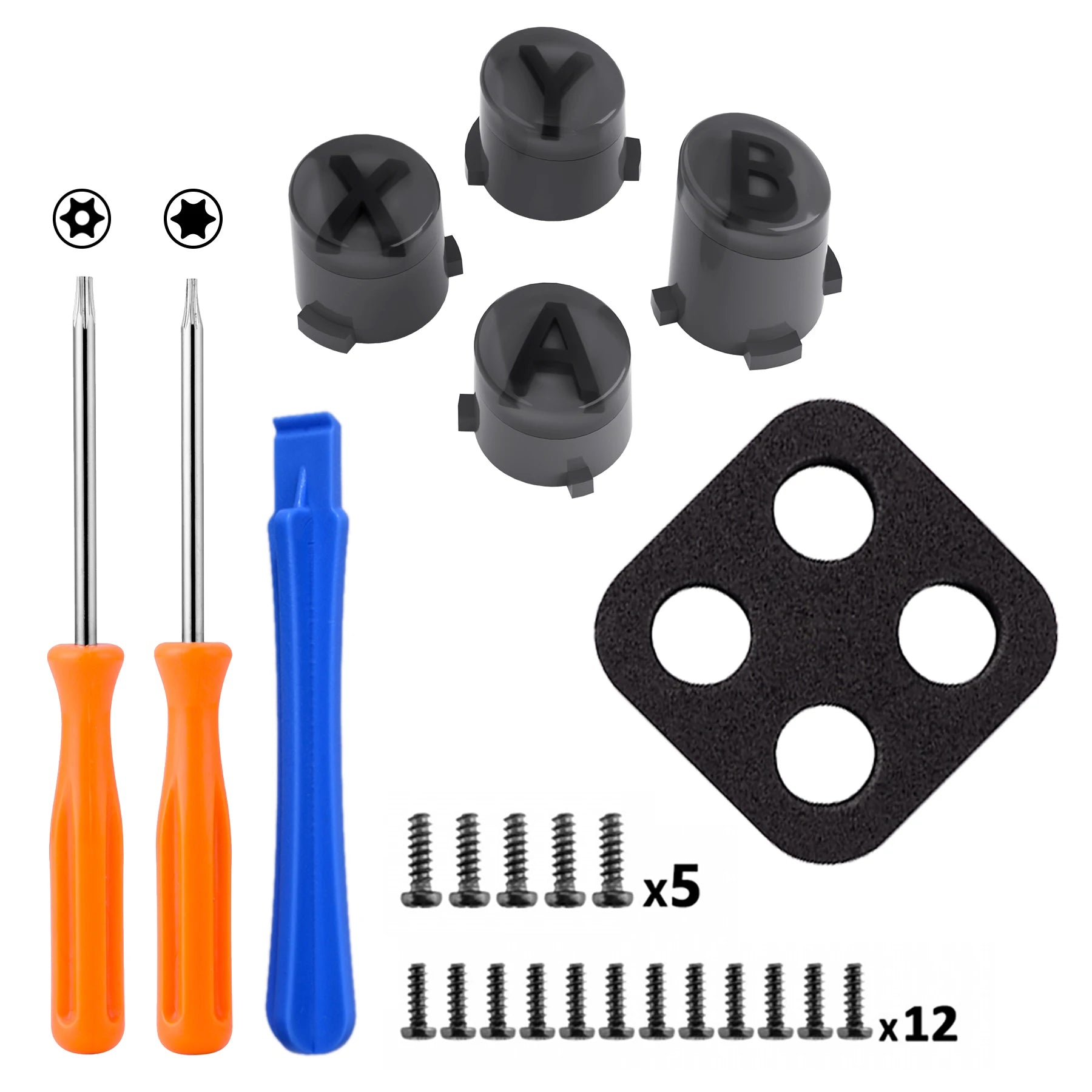 Replacement ABXY Buttons Three-Tone Classic Symbols for Xbox Core Wireless Controller, Xbox One S/X, Elite V1/V2