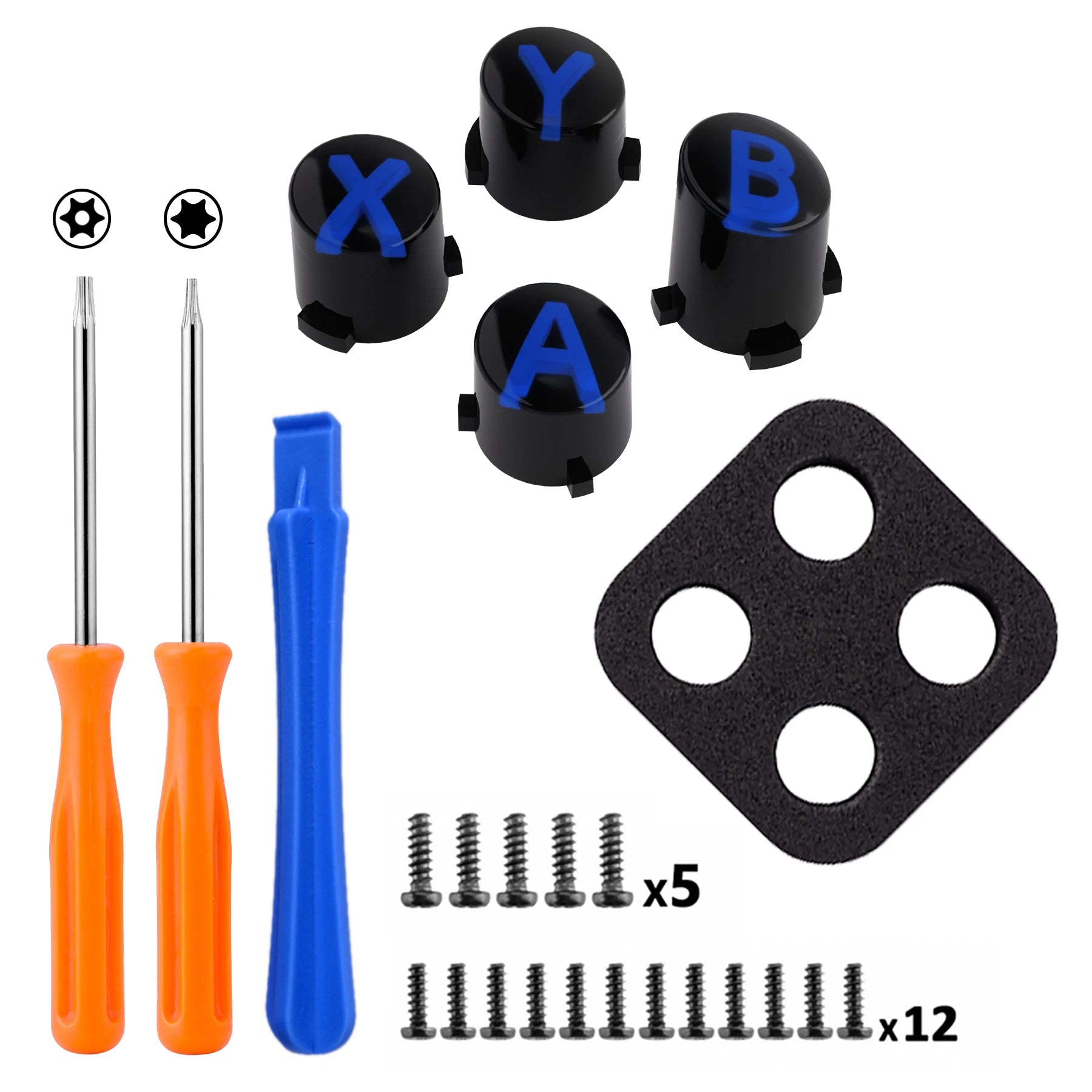 Replacement ABXY Buttons Three-Tone Classic Symbols for Xbox Core Wireless Controller, Xbox One S/X, Elite V1/V2