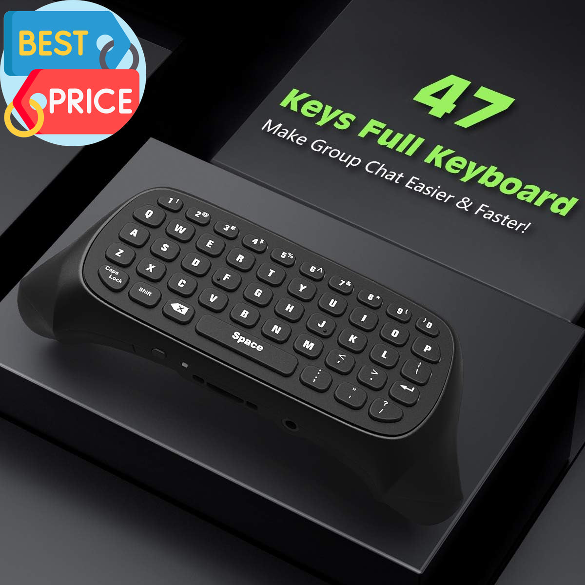 Green Backlight Keyboard for Xbox One, Xbox Series X/S,Wireless Chatpad Message